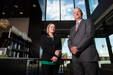 Peoples Bank branch manager Natalie Witney and commercial team leader Steve Erickson.