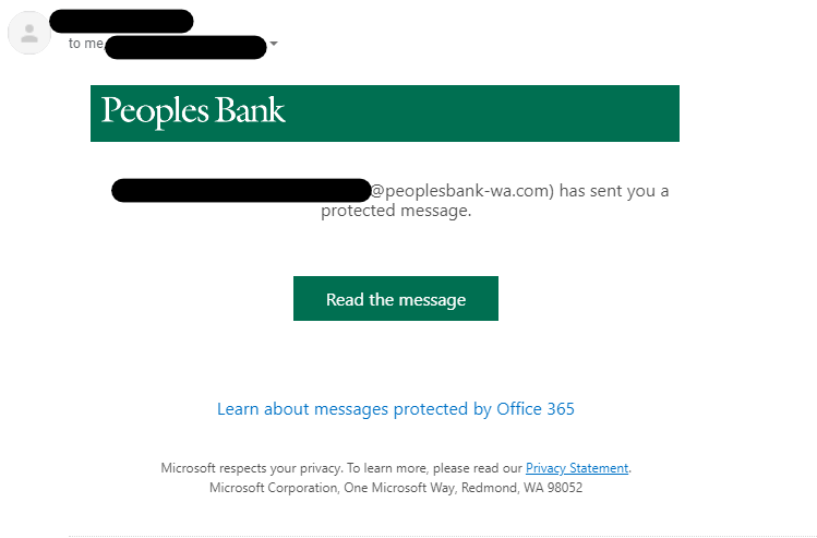 Protected Email Message from Peoples Bank